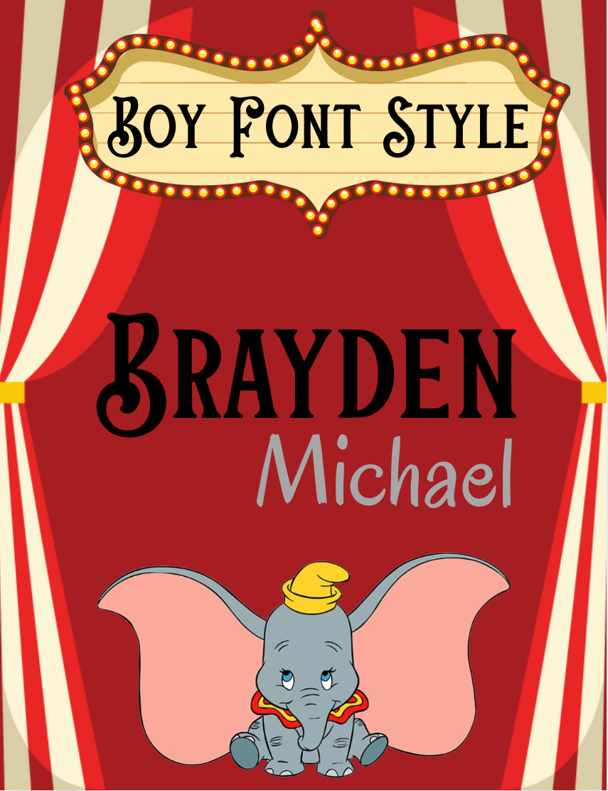 Dumbo Themed Baby Announcement Stats