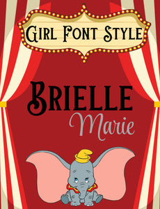 Dumbo Themed Baby Announcement Stats