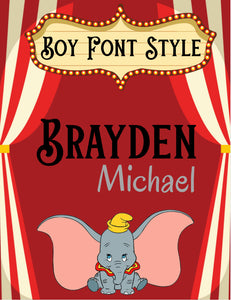 Dumbo Themed Baby Announcement Stats