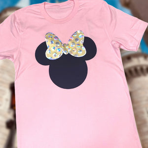 Minnie Mouse Inspired Pink & Gold Matching Family Vacation/Birthday T-shirts